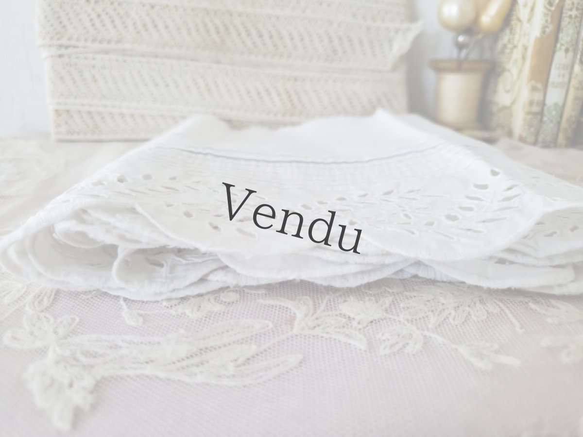 画像6: フランスアンティーク　カットワーク幅広レース端切れ 139cm (6)