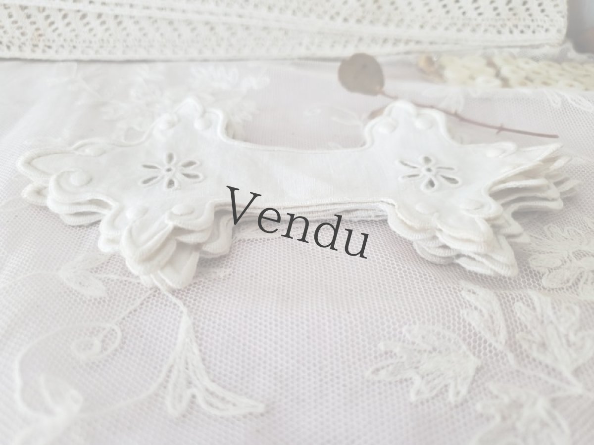 画像7: フランスアンティーク　カットワーク刺繍モチーフ　5枚セット (7)