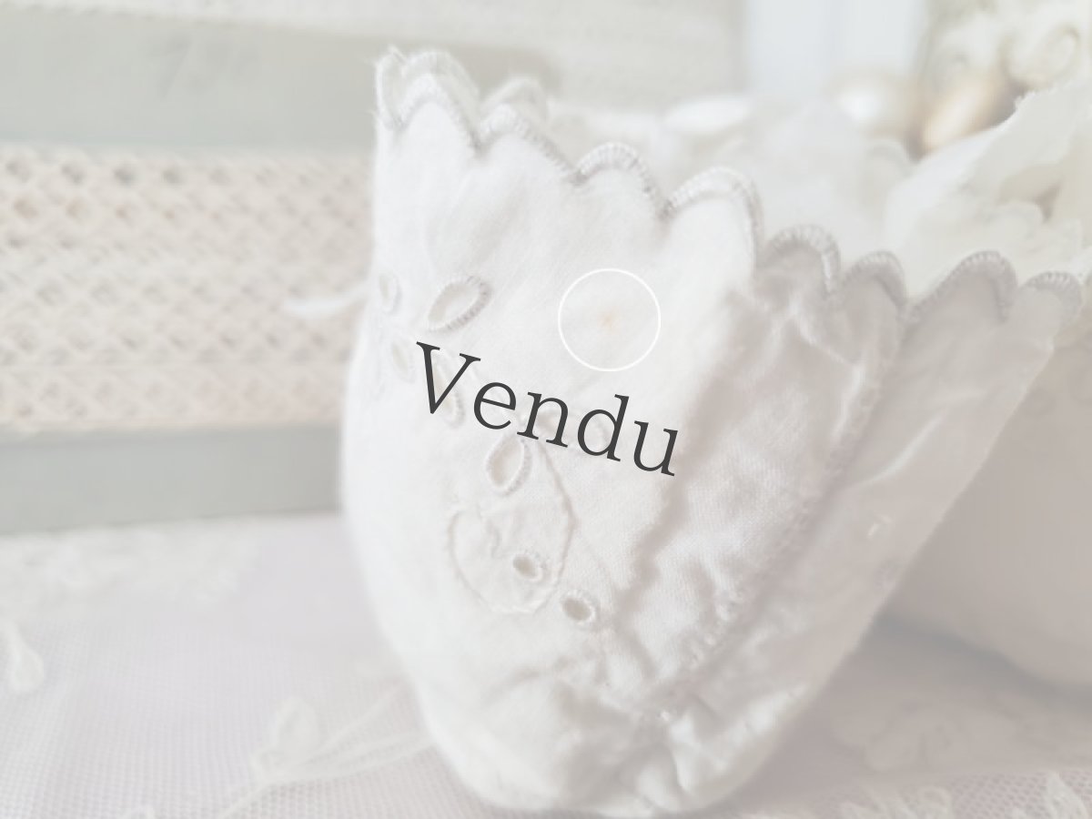 画像13: フランスアンティーク　カットワーク刺繍 べべのショーソン (13)