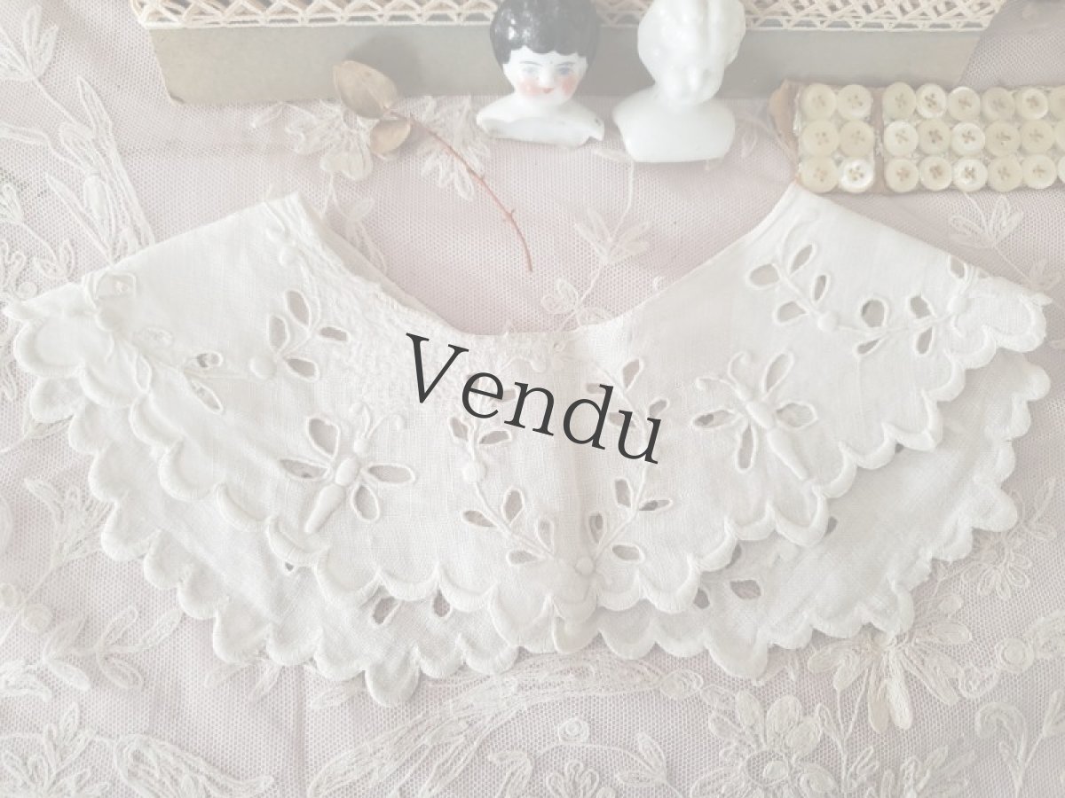 画像4: フランスアンティーク　カットワーク刺繍 少女のつけ襟 (4)