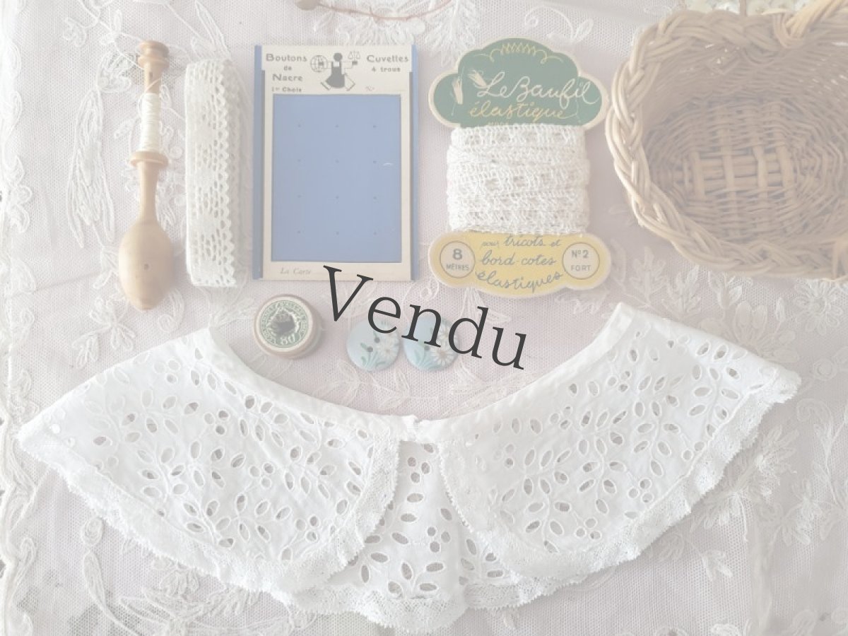 画像2: フランスヴィンテージ　小さなパニエ入り メルスリーセット (2)