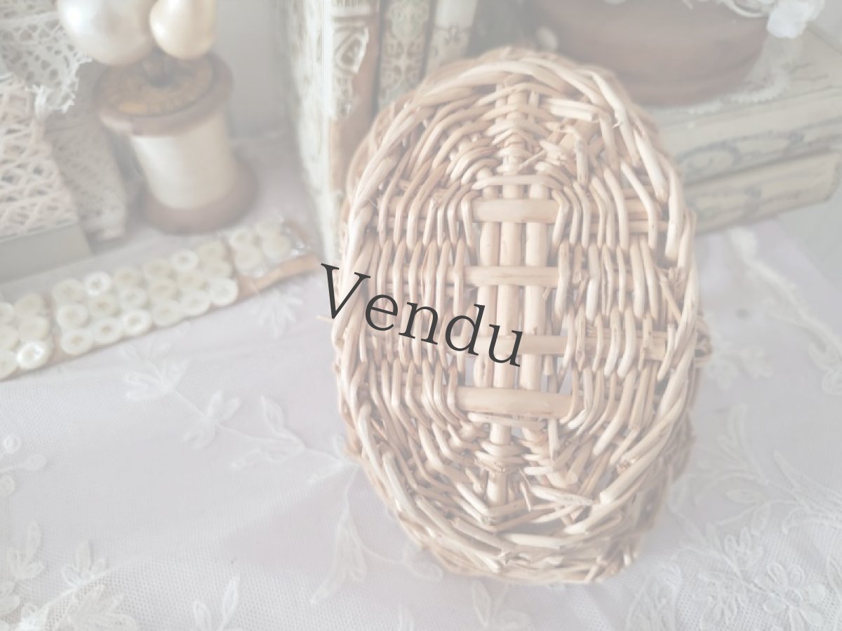 画像10: フランスヴィンテージ　小さなパニエ入り メルスリーセット (10)