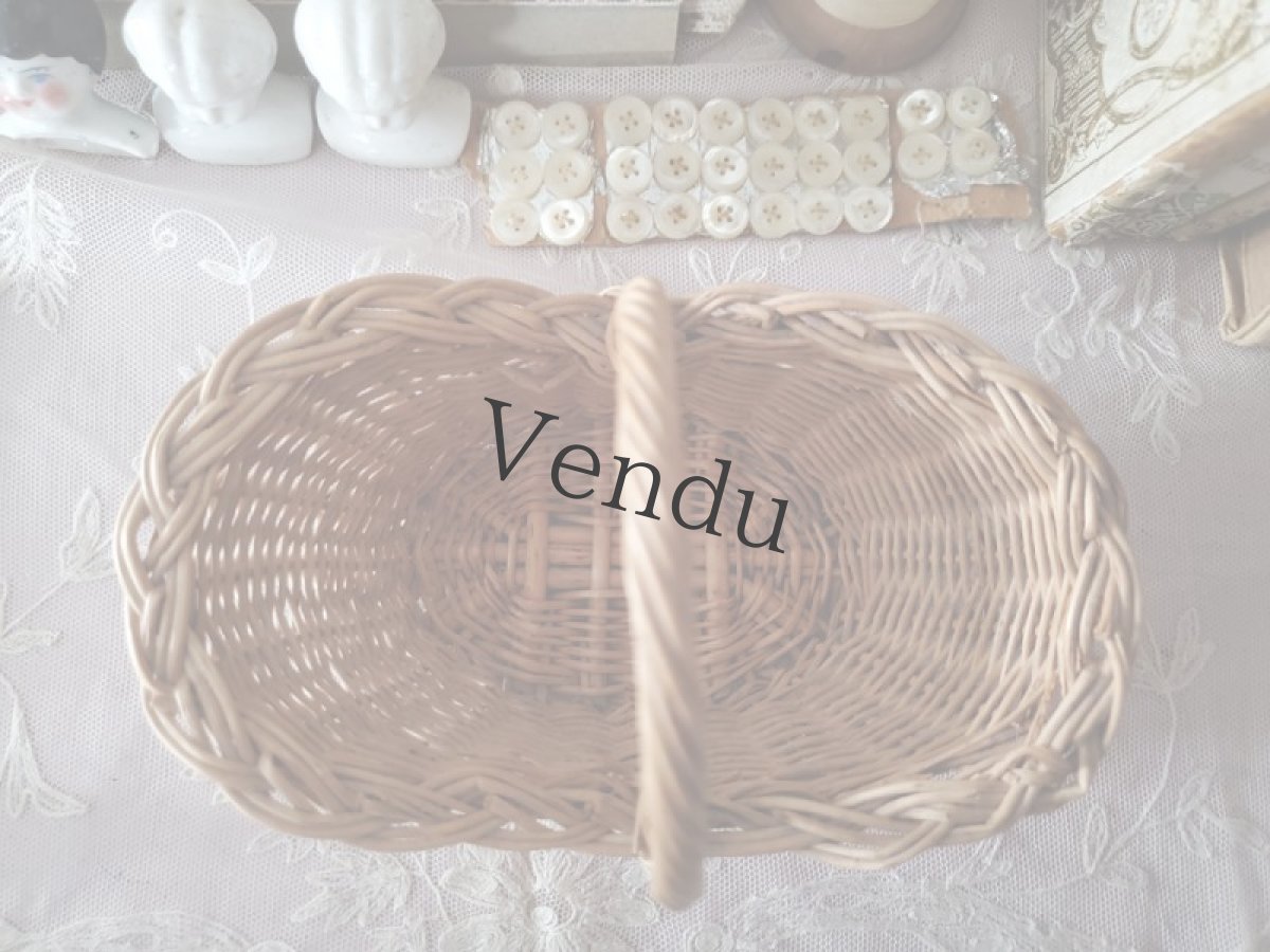 画像8: フランスヴィンテージ　小さなパニエ入り メルスリーセット (8)