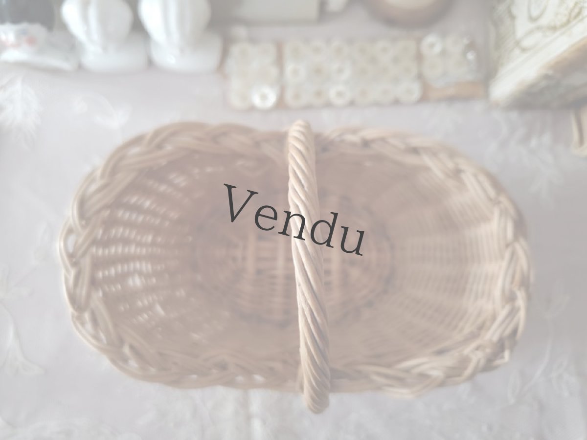 画像9: フランスヴィンテージ　小さなパニエ入り メルスリーセット (9)