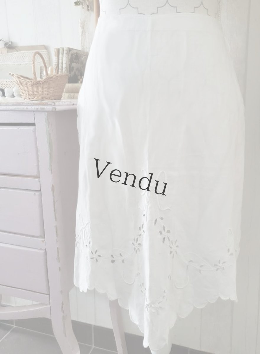 画像2: フランスアンティーク　カットワーク刺繍 タブリエ（エプロン） (2)