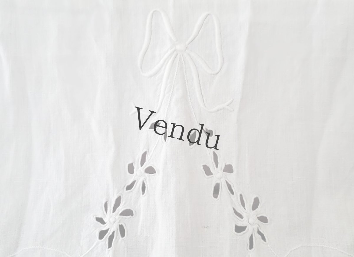 画像3: フランスアンティーク　カットワーク刺繍 タブリエ（エプロン） (3)