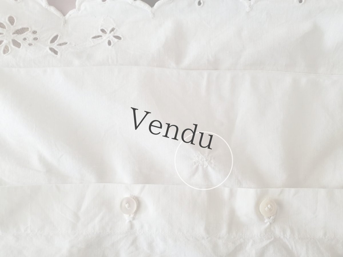 画像10: フランスアンティーク　モノグラム刺繍入りクッション（まくら）カバー (10)