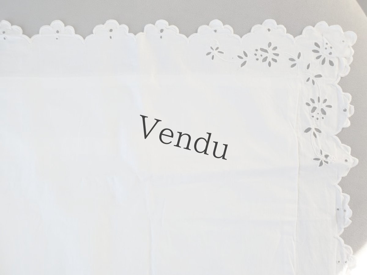 画像7: フランスアンティーク　モノグラム刺繍入りクッション（まくら）カバー (7)