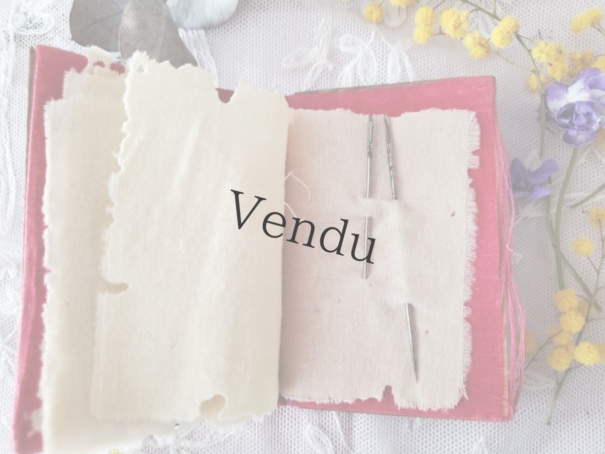 画像5: フランスアンティーク　ニードルケース　すみれとミモザのモシュリンヌ　 (5)