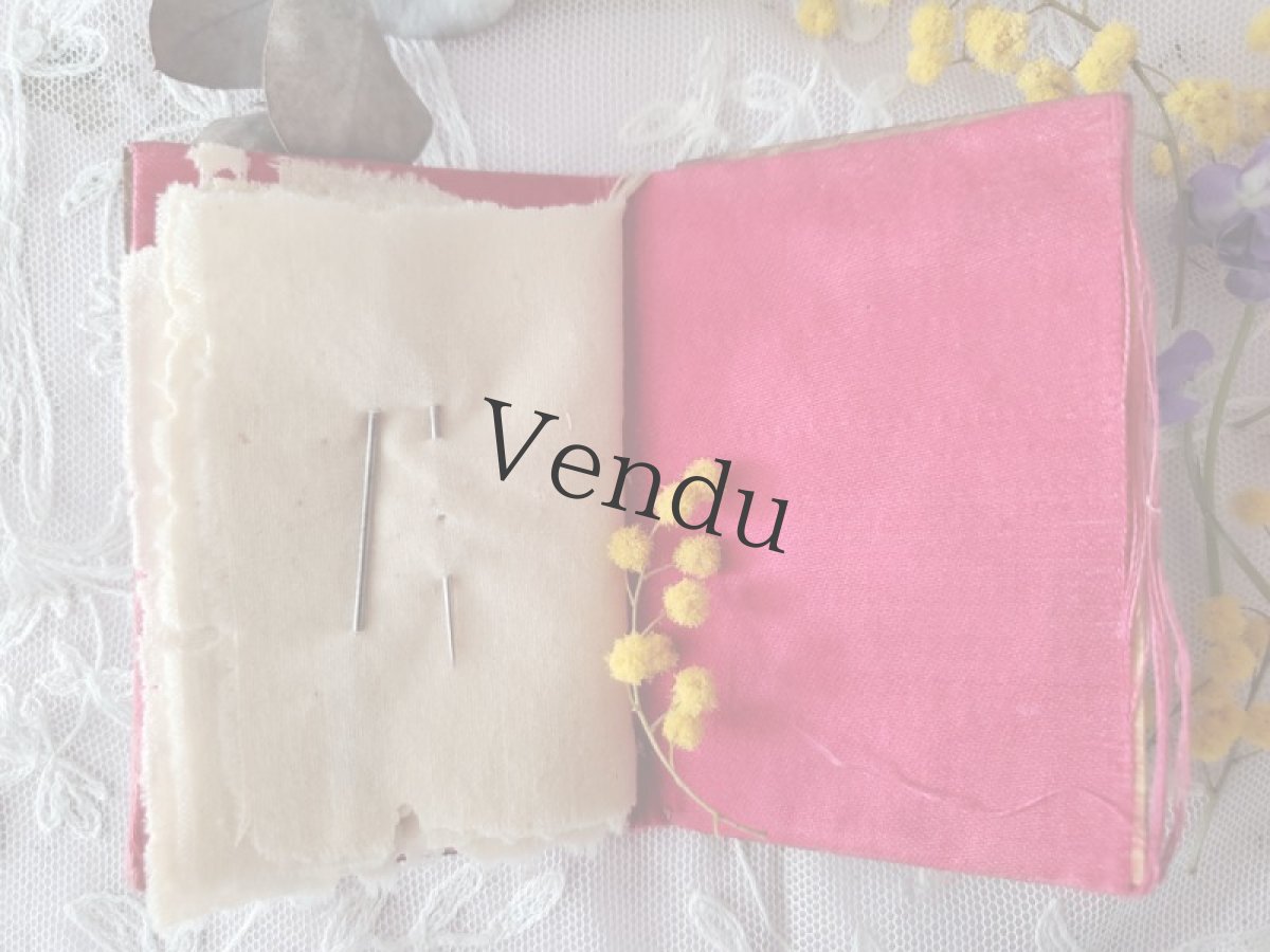 画像6: フランスアンティーク　ニードルケース　すみれとミモザのモシュリンヌ　 (6)