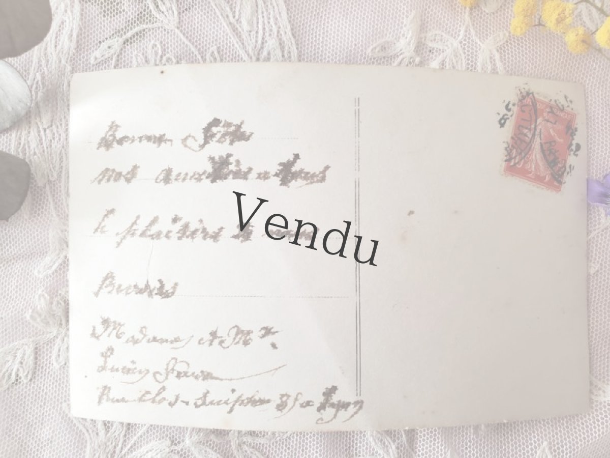 画像3: フランス 1900-40代 切手つきスミレのポストカード (3)