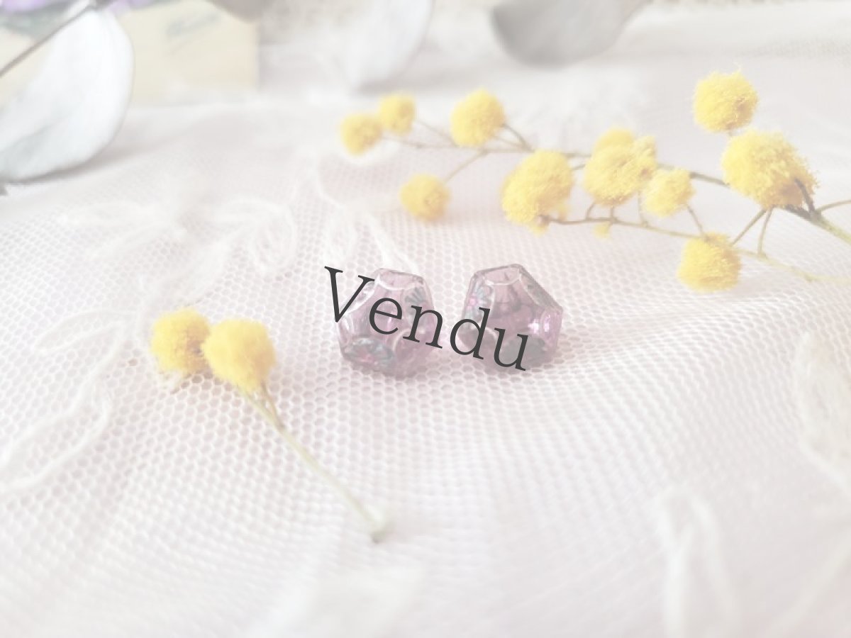 画像2: フランスヴィンテージ　アメジスト色 極小ガラスボタン 9mm 2個セット (2)