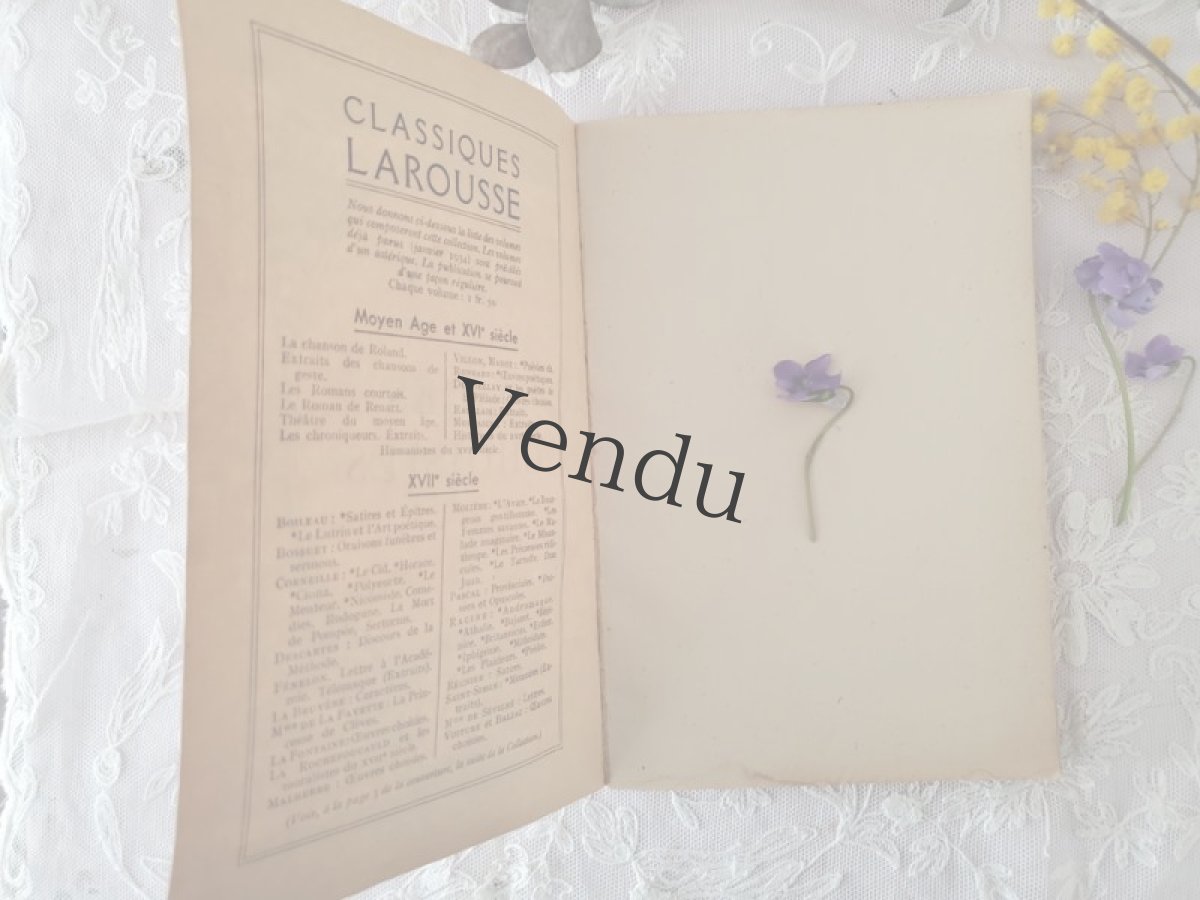 画像4: フランス 1934年 本　Buffon "Pages Choisies" - CLASSIQUES LAROUSSE _ Paris (4)