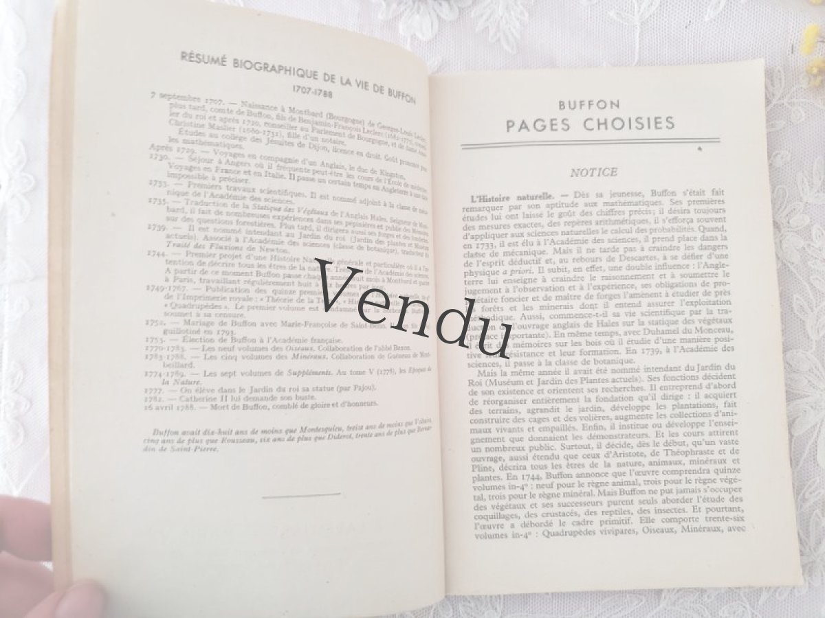 画像6: フランス 1934年 本　Buffon "Pages Choisies" - CLASSIQUES LAROUSSE _ Paris (6)