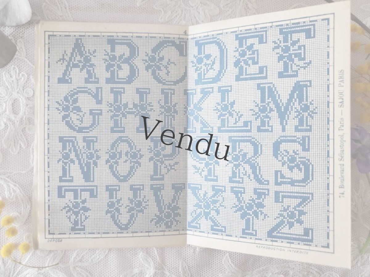 画像3: フランスアンティーク　MAISON SAJOU 刺繍アルファベット図案 Album No.106 (3)