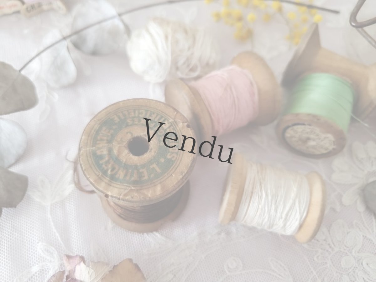 画像5: フランス蚤の市　ガラス瓶入り　木製ボビン糸巻き【送料込み】 (5)