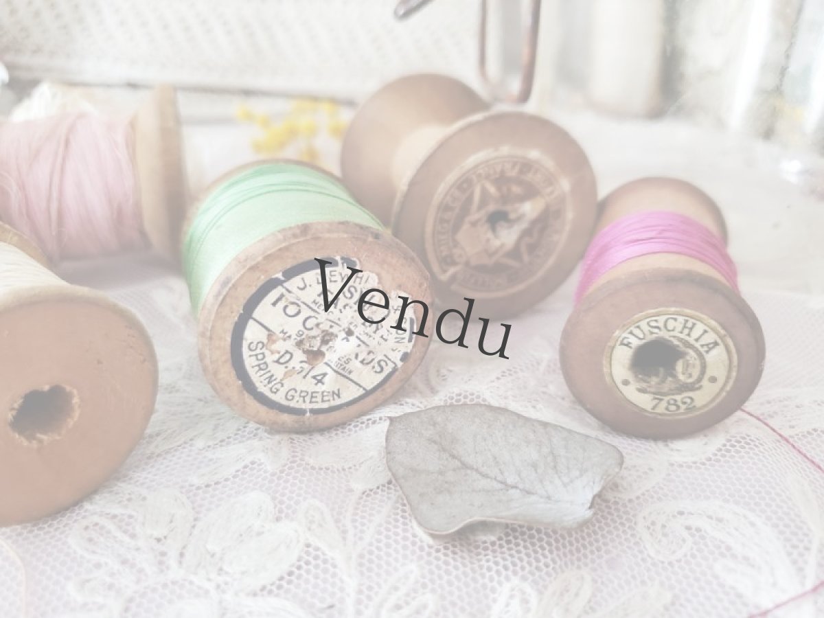 画像6: フランス蚤の市　ガラス瓶入り　木製ボビン糸巻き【送料込み】 (6)