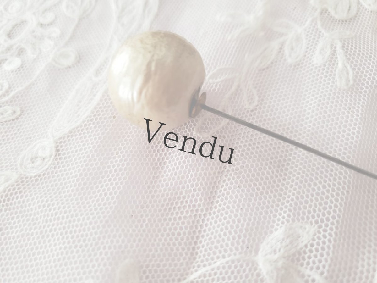 画像3: フランスアンティーク　パールのハットピン 9.5cm (3)