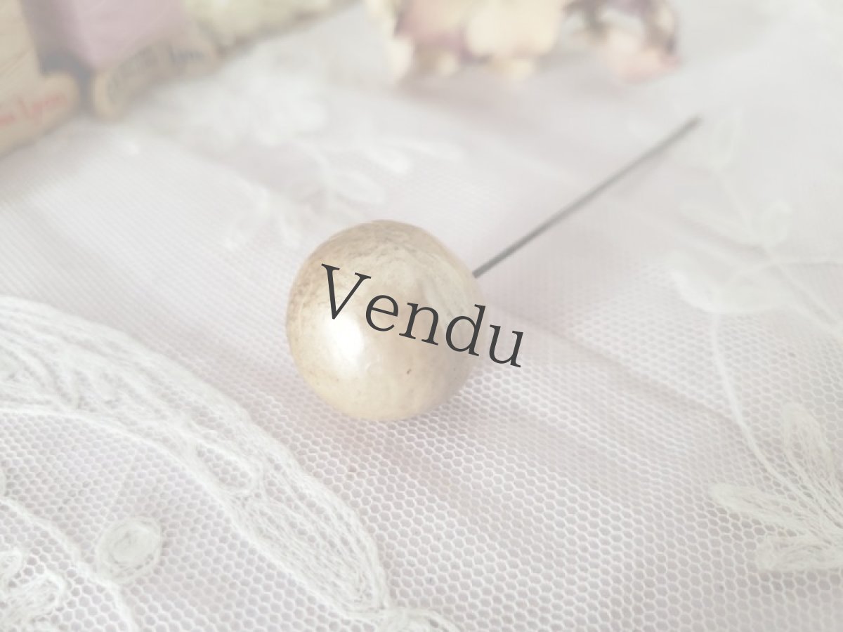 画像2: フランスアンティーク　パールのハットピン 9.5cm (2)