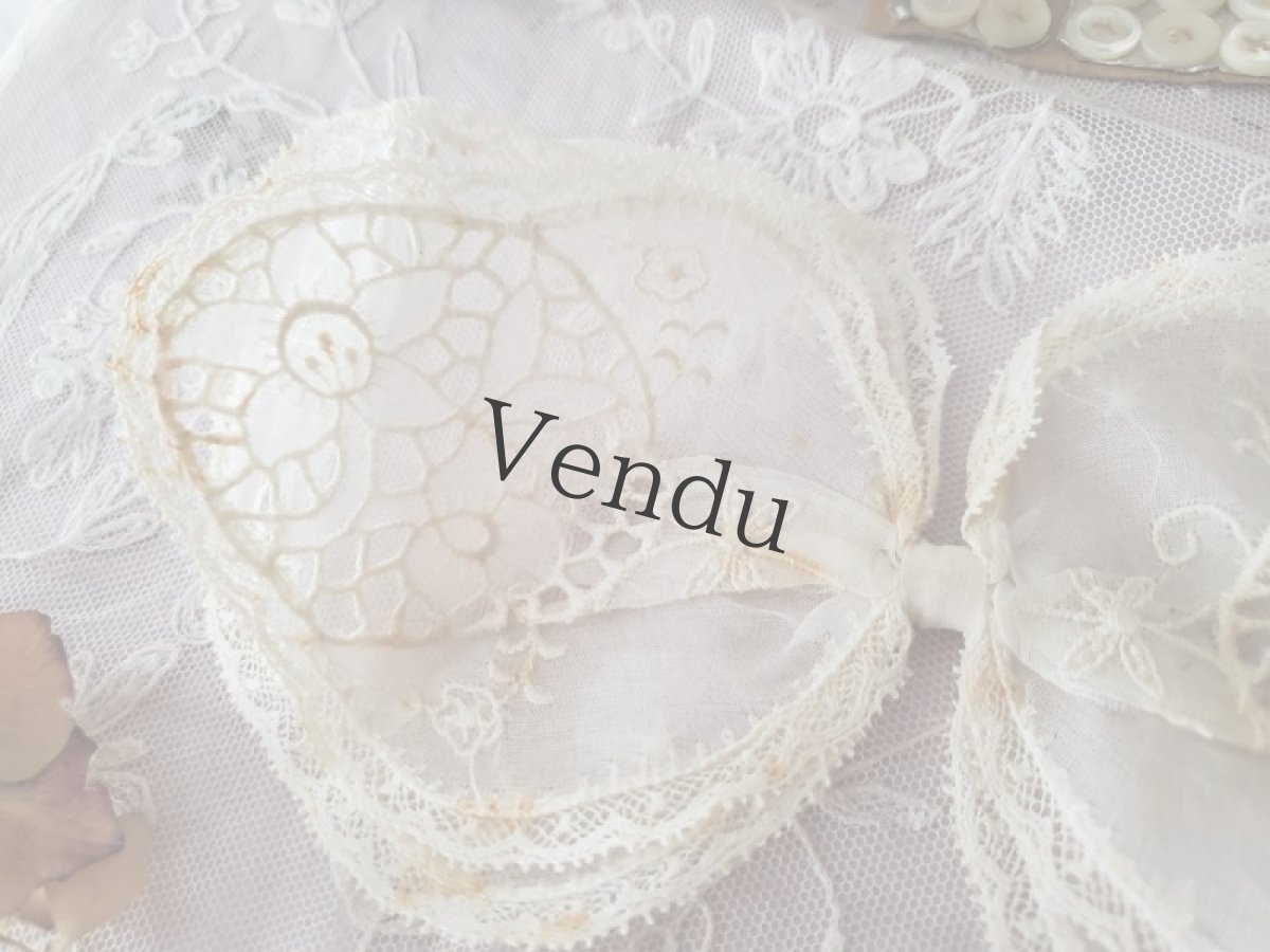 画像2: フランスアンティーク　水仙の刺繍　リボン (2)