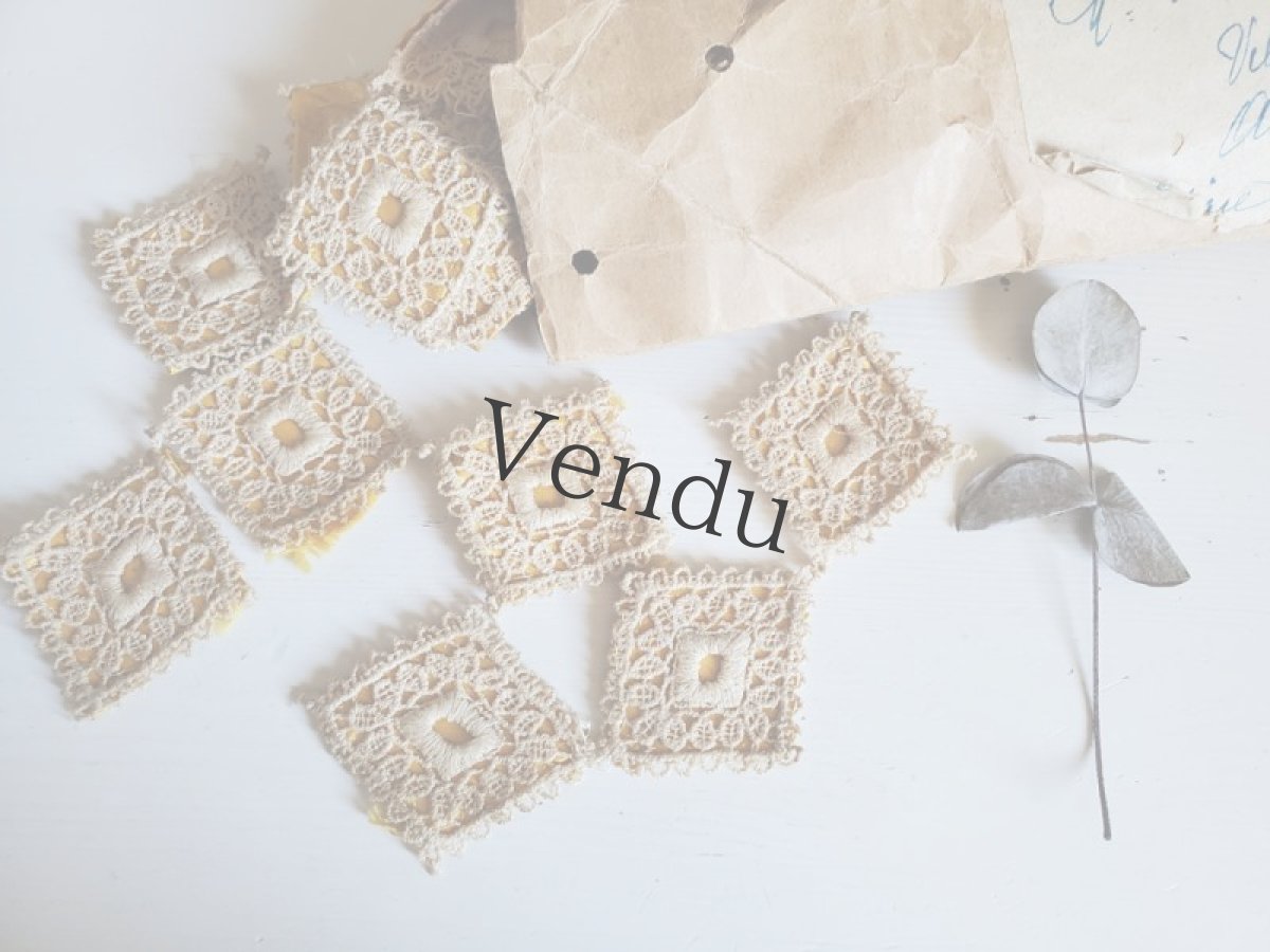 画像2: フランス 1900-40年 封筒入りの小さなレースモチーフ (2)