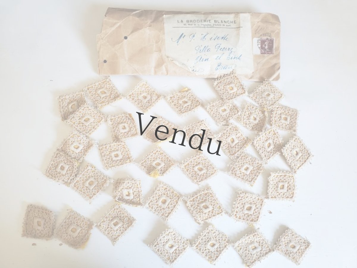 画像3: フランス 1900-40年 封筒入りの小さなレースモチーフ (3)