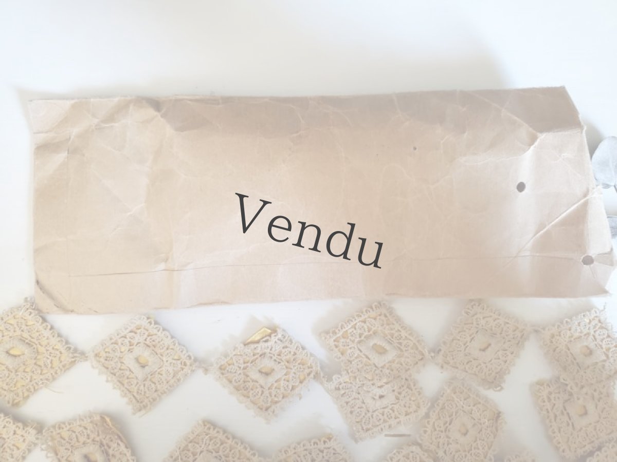 画像10: フランス 1900-40年 封筒入りの小さなレースモチーフ (10)