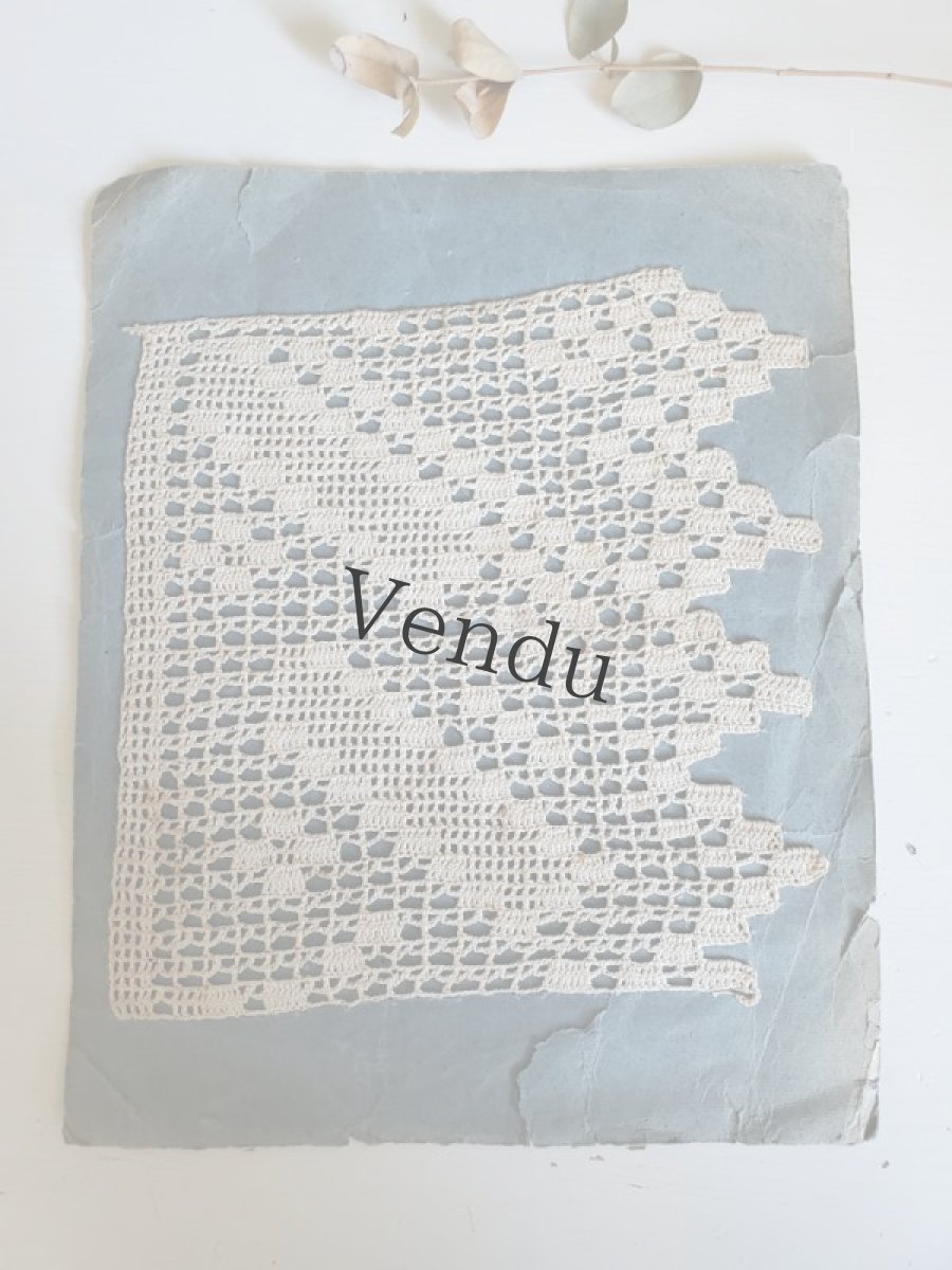 画像5: フランスアンティーク クロッシェレース見本帳２ページ (5)