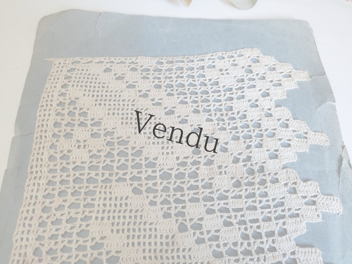 画像6: フランスアンティーク クロッシェレース見本帳２ページ (6)