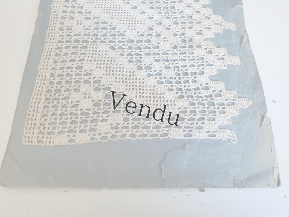 画像7: フランスアンティーク クロッシェレース見本帳２ページ (7)