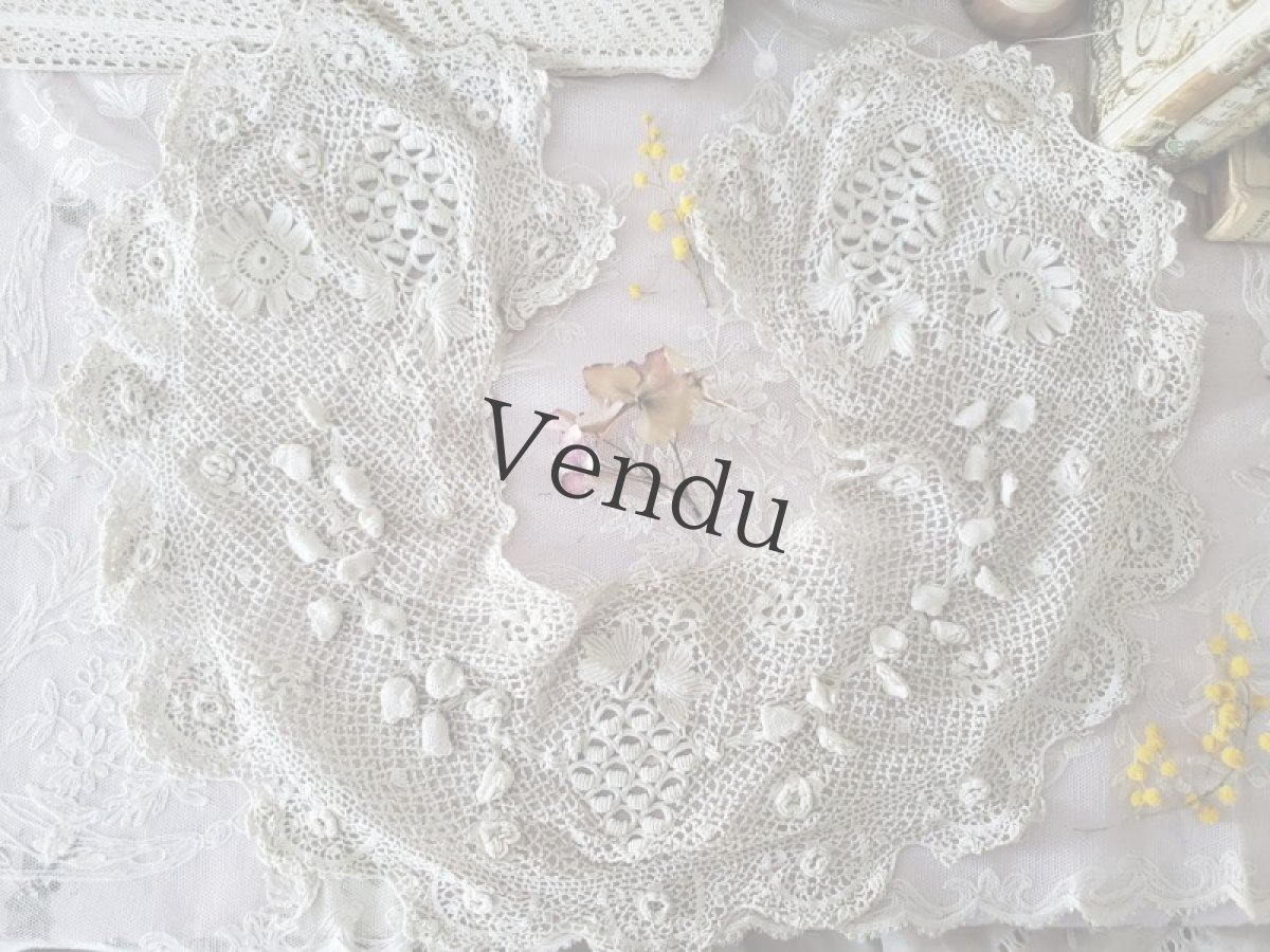 画像5: フランスアンティーク　アイリッシュクロッシェレース (5)