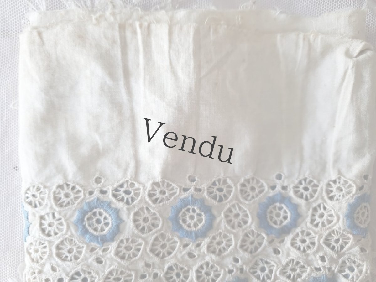 画像7: フランスアンティーク　可愛い刺繍の幅広レース端切れ 100cm (7)