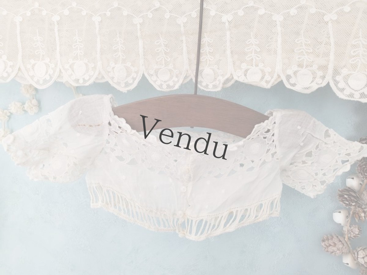 画像11: フランスアンティーク　ショート丈の小さな可愛いブラウス (11)