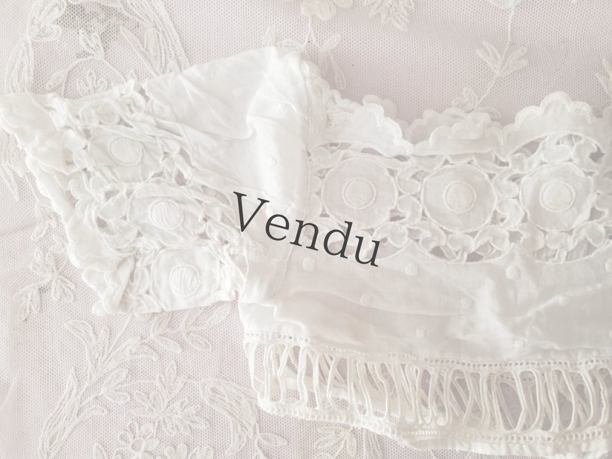 画像3: フランスアンティーク　ショート丈の小さな可愛いブラウス (3)