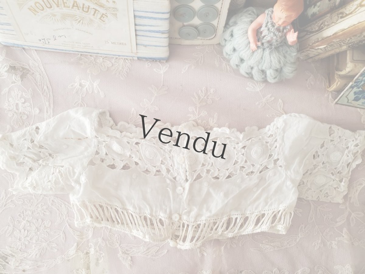 画像6: フランスアンティーク　ショート丈の小さな可愛いブラウス (6)