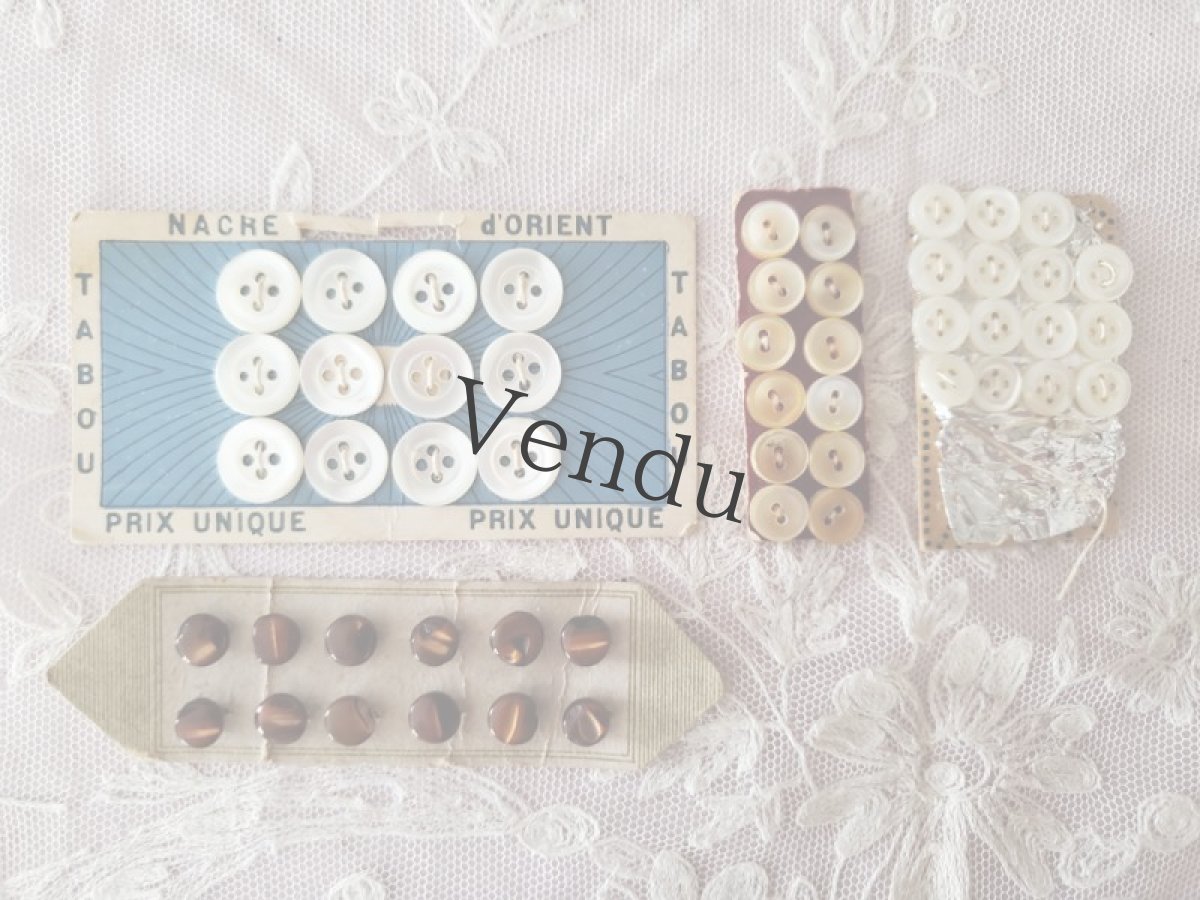 画像3: フランスアンティーク　貝ボタンシート4種セット 6-8-11mm (3)