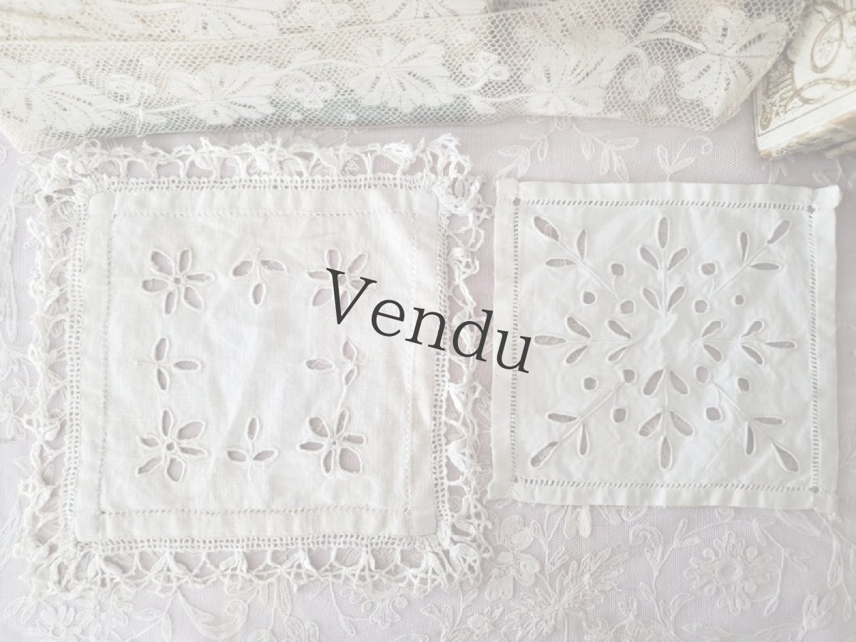 画像2: フランス蚤の市　ドイリー４種セット (2)