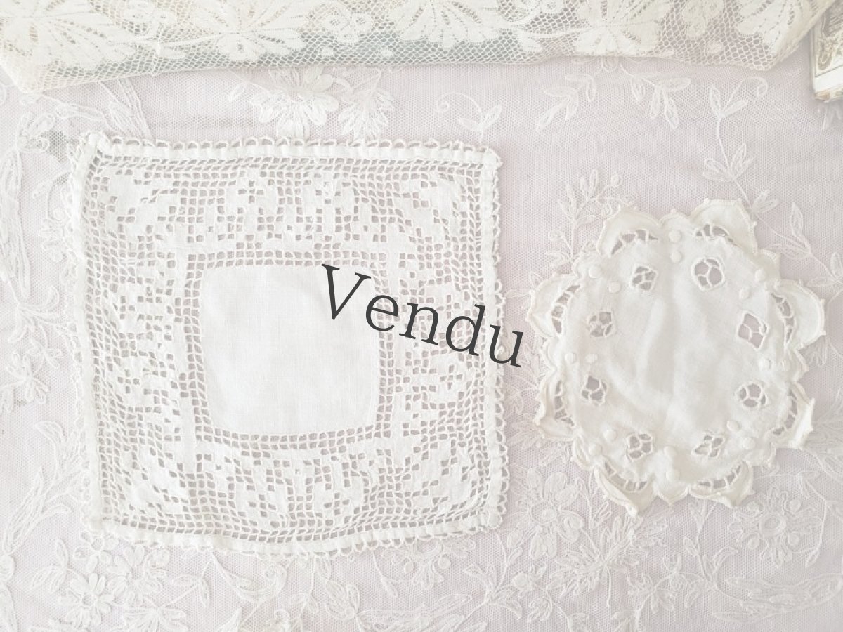 画像7: フランス蚤の市　ドイリー４種セット (7)