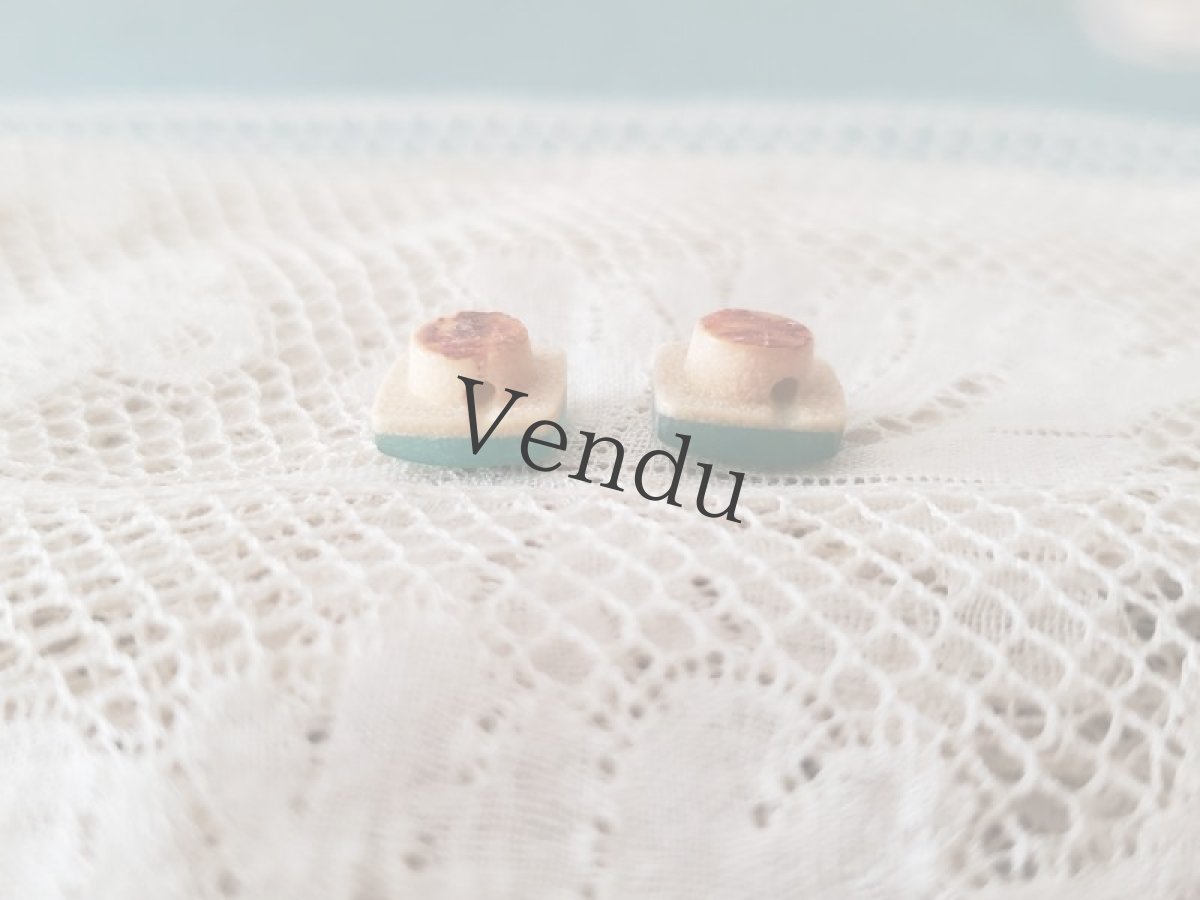 画像4: フランスヴィンテージ　ソーダ色のボタン 9mm 2個セット (4)