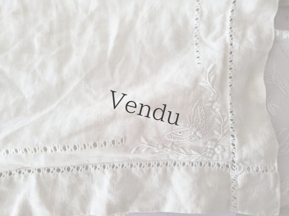 画像3: フランス蚤の市　モノグラム刺繍入りリネンのクッションカバー (3)