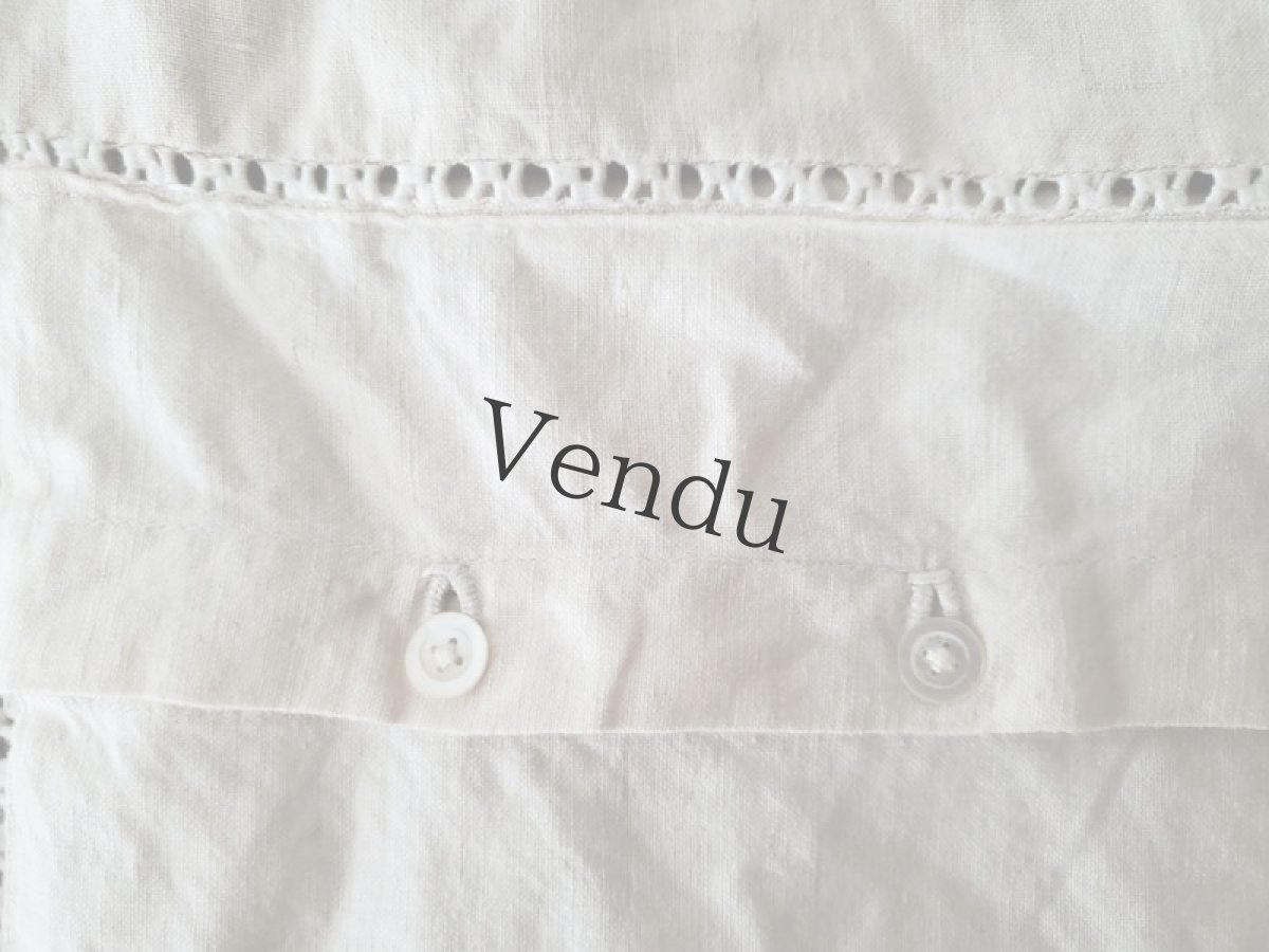 画像7: フランス蚤の市　モノグラム刺繍入りリネンのクッションカバー (7)