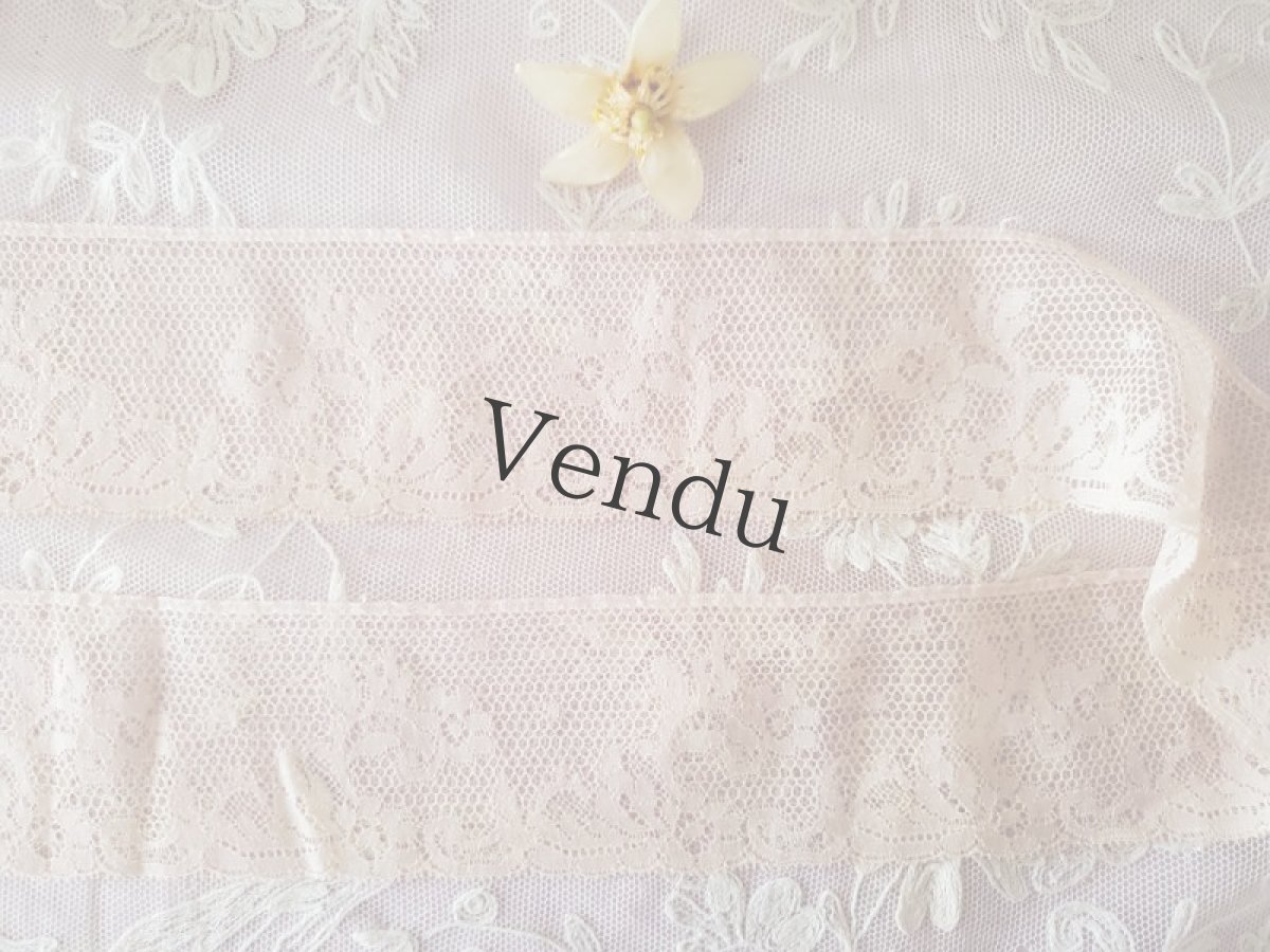 画像3: フランス蚤の市　円状ヴァレンシエンヌレース 淡いピンク 105cm (3)