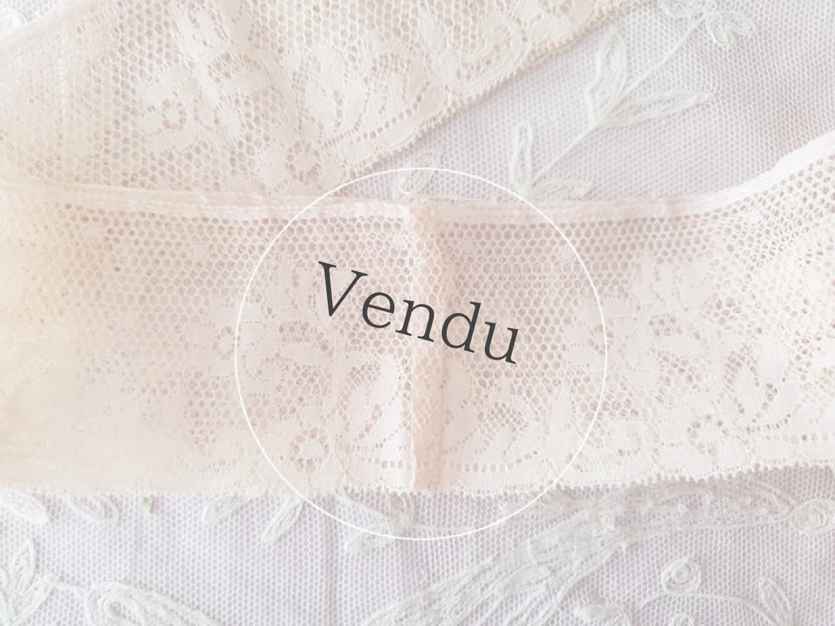 画像6: フランス蚤の市　円状ヴァレンシエンヌレース 淡いピンク 105cm (6)