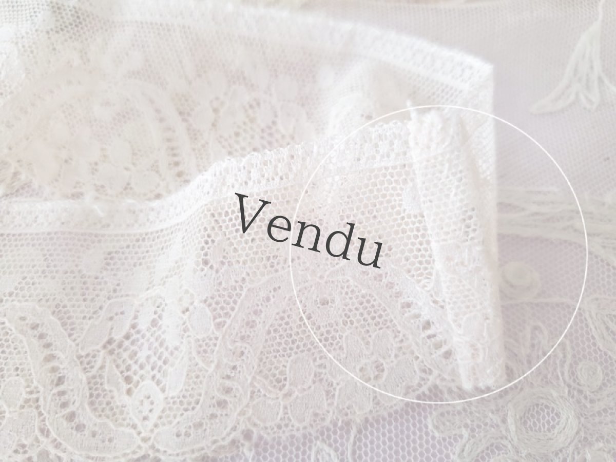 画像8: フランス蚤の市　円状チュールレース ペッシュ 99cm (8)