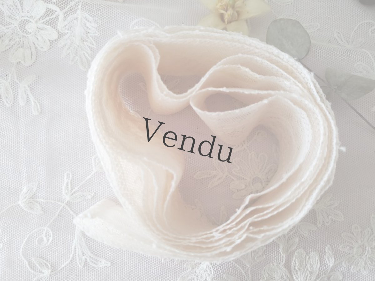 画像6: フランス蚤の市　円状チュールレース ペッシュ 99cm (6)