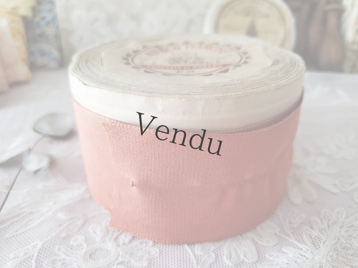 画像5: フランスヴィンテージ　AU BON MARCHÉのクレープ地リボン (5)