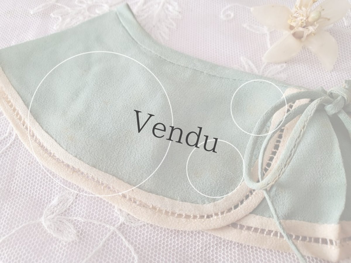 画像7: フランス 1950s〜　三つ葉のボウタイつけ襟 (7)