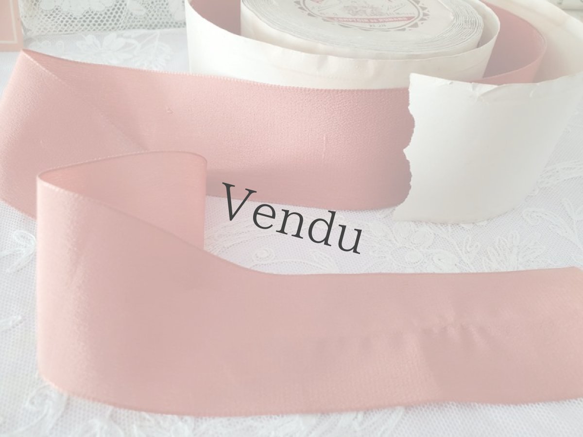 画像3: フランスヴィンテージ　AU BON MARCHÉのクレープ地リボン (3)