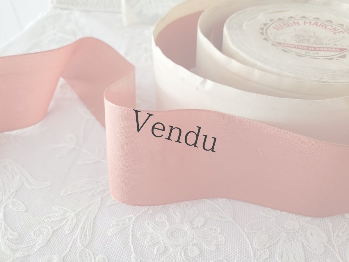 画像2: フランスヴィンテージ　AU BON MARCHÉのクレープ地リボン (2)