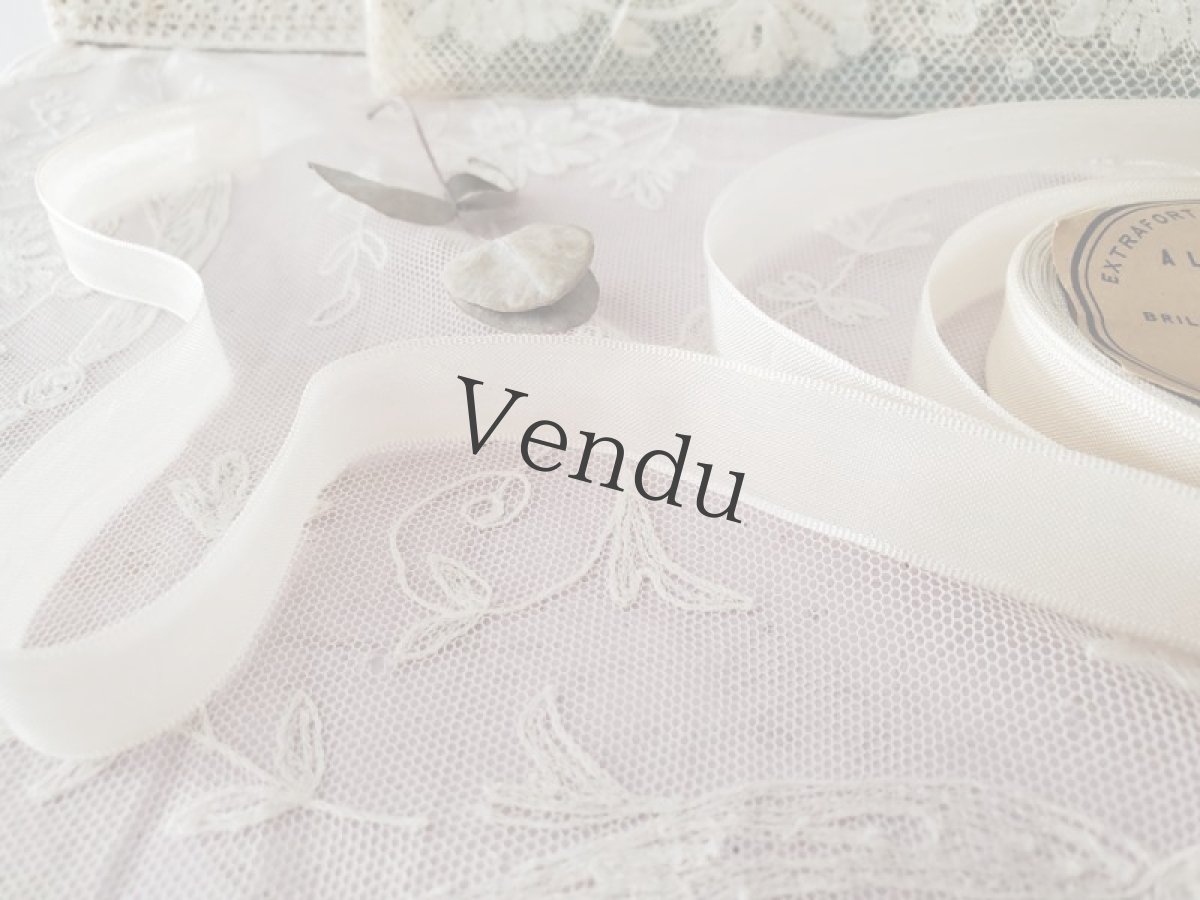 画像3: フランスヴィンテージ　リボン Blanc (3)